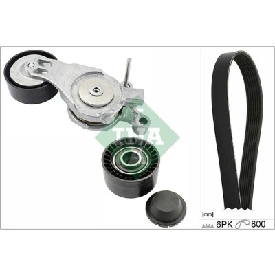 Bild av INA 529 0213 10 Jeu de courroies trapézoïdales à nervures Contrôler et changer roue libre alternateur si nécessaire CITROËN: C3 I 3/5 portes