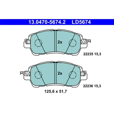 Bild av ATE 13.0470 5674.2 Jeu de plaquettes frein avec indicateur d&#039;usure MAZDA: 2 3/5 portes
