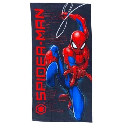 Bild av CARTOON Spiderman Marvel strandhandduk polyester mikrofiber handduk för barn 245 gsm storlek 70 x 140 cm strand pool