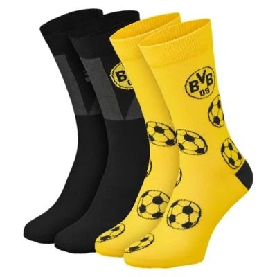 Bild av Borussia Dortmund unisex Bvb ordspråksstrumpor 2 pack strumpor (2 pack)