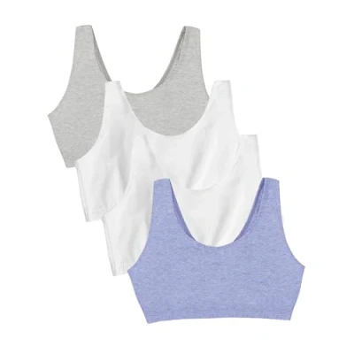 Bild av Fruit of the Loom Tank Style bomull sport bh (set om 4) dam, Heather grå/vit/blå/ljungblå, 44