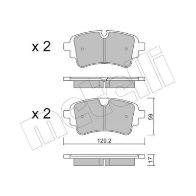Bild av METELLI 22 1129 1 Jeu de plaquettes frein préparé pour indicateur d&#039;usure AUDI: A4 B9 Avant, Q7, Q5, VOLKSWAGEN: Touareg III