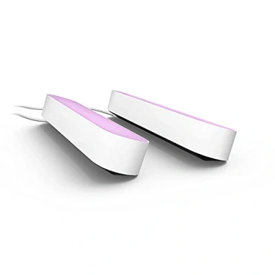 Bild av Philips Hue Play Light Bar vit 2 pack, med strömkontakt: bordslampa, LED modul, White and Color, Zigbee, Sync, trådlös, kompatibel Amazon Alexa (Echo Dot), Google Home Assistant (Google Mini, Home) och Siri (Apple Homepod)