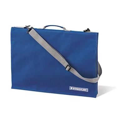 Bild av Staedtler LR 661 14 Zeichenplattentasche (mit Griff, DIN A4, wasserabweisend, strapazierfähiges Nylon, verstellbarer Schultergurt, integrierte Handytasche), blau