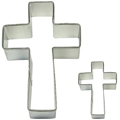 Bild av PME Cross kak och tårtskärare, silver, set med 2 små stora storlekar