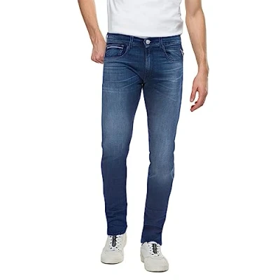 Bild av Replay herrjeans grover rak passform med Power Stretch, Medium blå 009, 28W / 32L