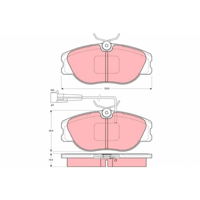 Bild av TRW GDB1052 Jeu de plaquettes frein contact signal d&#039;usure inclus avec vis d&#039;étrier accessoires FIAT: Coupe, Croma I 5 portes