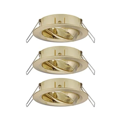 Bild av Paulmann 92489 Infälld belysning Välj Spot svängbar max. 3x10W takspot Mässing borstad lampa utan glödlampa Aluminium