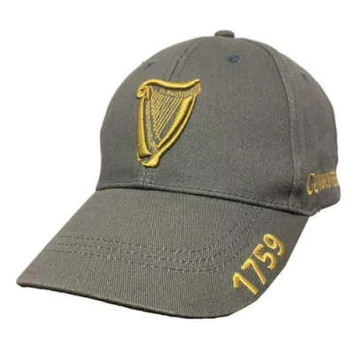 Bild av Guinness Harp broderad träkol baseballkeps, Träkol, one size