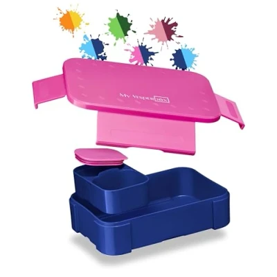 Bild av My Vesperbox Mini Lite Bentolåda för barn matlåda extremt robust brödlåda, perfekt dagis och skola, rosa blå