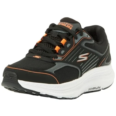 Bild av Skechers herr Go Run Consistent 2.0 sneakers, Svart och orange lädertextil, 42 EU