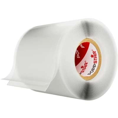 Bild av Poppstar 1x 3m vulktejp silikontejp, självförseglande silikonband (applicerbar under vatten) reparationsband/isoleringsband/tätningsband 50mm brett, transparent