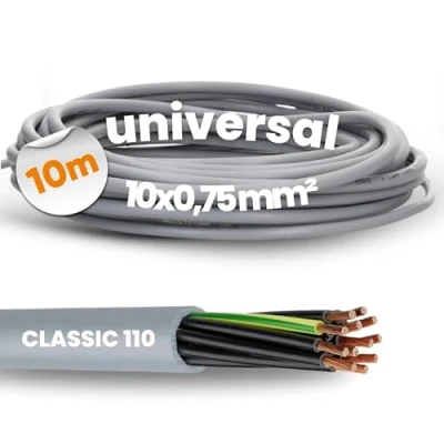 Bild av 10 meter Lapp 1119110 Oljeflex Classic 110 PVC kontrollkabel x 0,75 mm² med grön gul skyddsledare G0,75 I ledare kabel