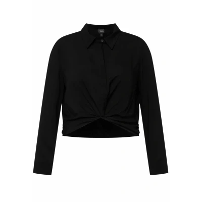 Bild av Ulla Popken NŒUD Fantaisie Coupe Courte Manches LO Blus, Storlek: 58/60, Noir
