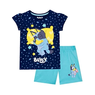 Bild av Bluey Flickor Kort Pyjamas Blå 128