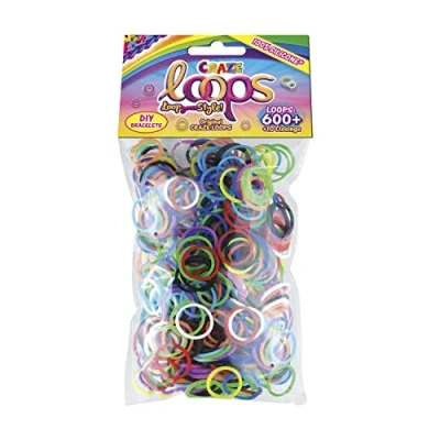 Bild av CRAZE öglor 600er Farbmix kreativitet vävstol spärr 100% hudvänlig silikonringar barns hantverksset kombinationer 20753, Loops Bag 600