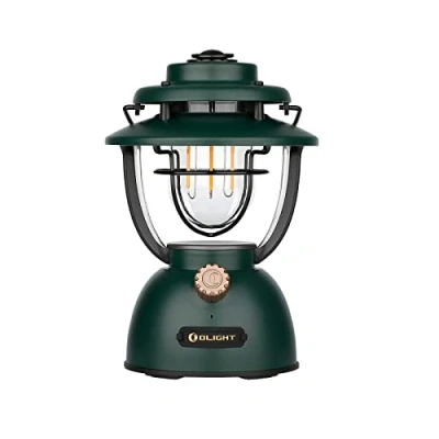 Bild av OLIGHT Olantern Classic 2 Pro campinglampa 300 lm, LED lykta i retrostil steglöst dimbar för halloweendekoration, nödströmsbank USB uppladdningsbar, camping, trädgård, strömavbrott klövergrön