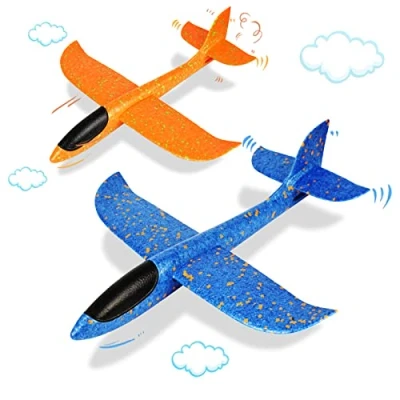 Bild av VCOSTORE Segelflygplan Polystyren Barn 2 Pack Stora Leksaksflygplan Skum Gliders Frigolitflygplan Kastglidare Flygplan för Pojke Familj BY