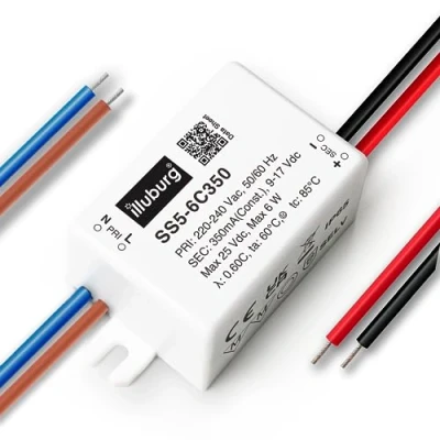 Bild av Illuburg LED transformator vattentät IP65 350 mA konstant ström 3 W 6 flimmerfri strömförsörjning driver