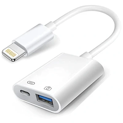 Bild av Apple Lightning till USB kameraadapter med laddningsport, 3.0 OTG kabel för iPhone/iPad att ansluta kortläsare, flashenhet, U skiva, tangentbord, mus, hubbar, MIDI, Plug &amp; Play