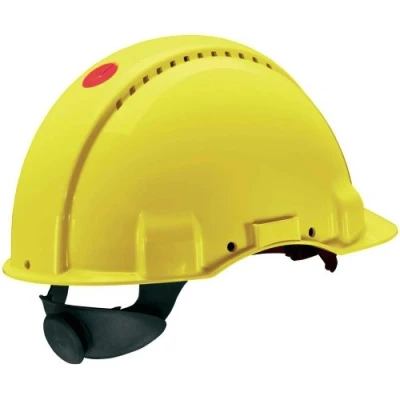 Bild av 3M Peltor skyddshjälm G3000, G30NUY, med Uvicatorsensor, ABS, svettband och spärrsystem, ventilerad, gul, 1 pack