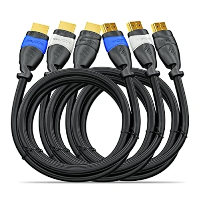 Bild av deleyCON HDMI Kabel SET 3x 1m Kompatibel med 2.0a/b/1.4a UHD 4K HDR 3D 1080p 2160p ARC Hög Hastighet Ethernet Blå/Grå/Svart