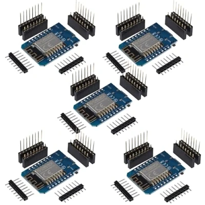 Bild av AZDelivery 5 x D1 Mini NodeMcu med ESP8266 12F USB C anslutning WLAN modul CH340G Lua kompatibel Arduino inklusive e book!