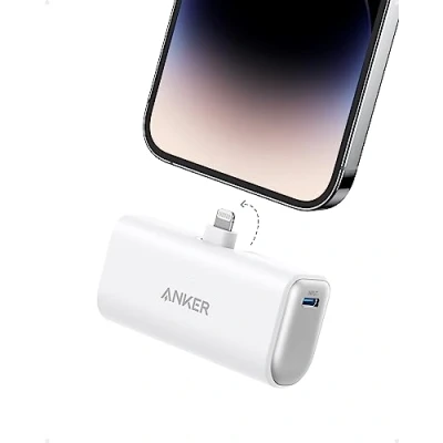 Bild av Anker 621 powerbank med integrerad Lightning kontakt, 5 000 mAh MFi certifierad 12 W externt mobiltelefonbatteri, kompatibel iPhone 14/14 Pro/14 Plus/14 Pro Max, 13 och serien