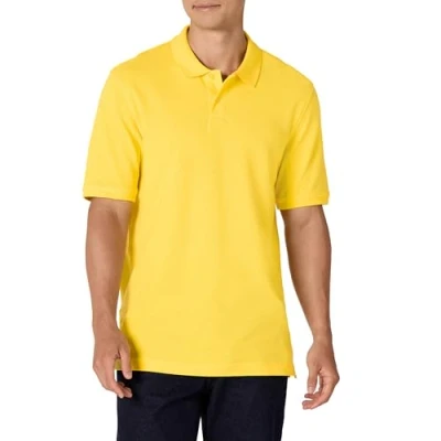 Bild av Amazon Essentials Men&#039;s Pikétröja i bomull med normal passform (finns Big &amp; Tall), Gul, M