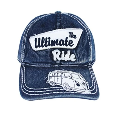 Bild av BRISA VW Collection Volkswagen Retro/Vintage Baseball Cap Milititary Kapp Mütze Cappy Snapback med T1 Bulli buss motiv, Fan souvenir/presentidé (jeansblå)