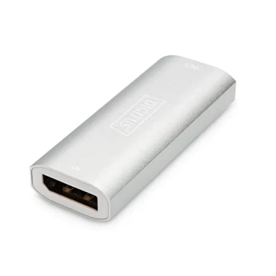 Bild av DIGITUS aktiv DisplayPort repeater för förlängning av DP signaler 8k30Hz 4k120Hz/60Hz upp till 30 m räckvidd Stödjer HDR Plug &amp; Play Silver