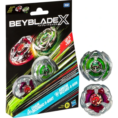 Bild av Beyblade X Chain Incendio 5 60HT &amp; Arrow Wizard 4 60N Snurror 2 Pack
