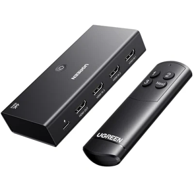 Bild av UGREEN HDMI omkopplare 3 i 1 Out 4K@60 Hz, splitter med fjärrkontroll stöder HDR10+ CEC HDCP2.2 kompatibel Switch PS5/4/3 Xbox Roku TV Fire Stick Blu Ray spelare