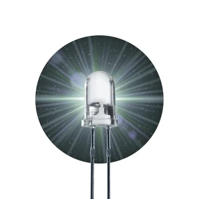 Bild av Lumetheus LED 5mm Färg Vit 25000 mcd 25 Stycken Lysdiod väldigt ljust 3V Diod 2 Pin LEDs