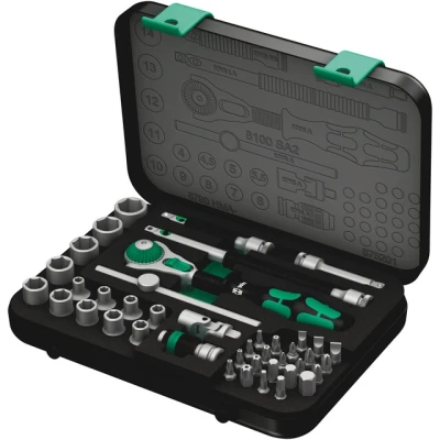 Bild av Wera 8100 sa 2 zyklop speed ratchet set 1/4 drive metric 42 pieces