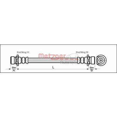 Bild av METZGER 4113506 Flexible De Frein 233 F10 x 1 HONDA: CIVIC 4 Hatchback, 5 Stufenheck