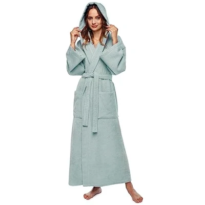 Bild av Badrock med huva för kvinnor, ankellängd, Färg: Mintgrön, Kvinnor Storlek: M, Unisex S M