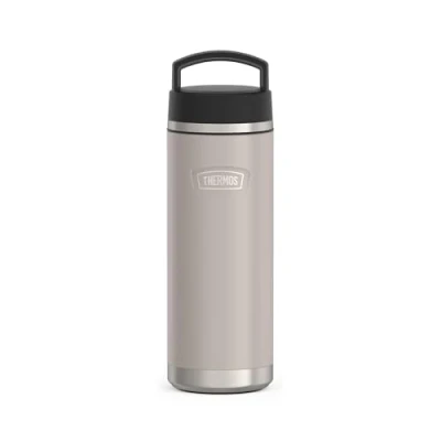 Bild av THERMOS ICON BEVERAGE BOTTLE 0,71 l, beige/sandstenmatta, termosflaska rostfritt stål 710 ml, isolerad dricksflaska, 18 h varm/24 kall, diskmaskinssäker, absolut tät, BPA fri