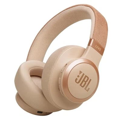 Bild av JBL Live 770NC On ear Bluetooth hörlurar med adaptiv aktiv brusreducering och avtagbar ljudkabel, JBL:s signaturljud, sandsten