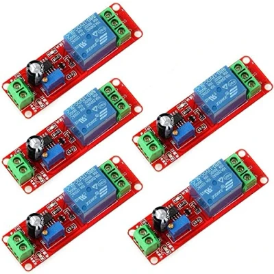 Bild av DollaTek 5 st NE55 12 V DC justerbar reläfördröjningsmodul för Arduino Raspberry Pi, 0 10 sekunder, 2200 W, 10A