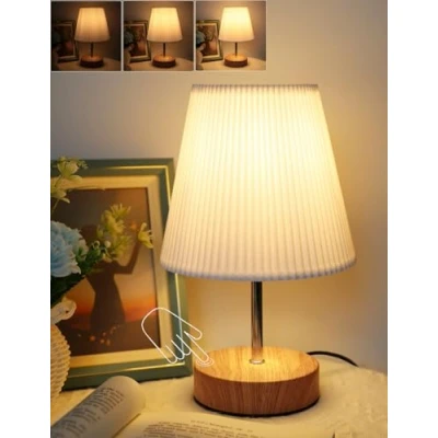 Bild av Sänglampa Touch Dimbar, HSLlighting Bordslampa Dimbar Glödlampa 3 Ljusstyrka Justerbar Skrivbordslampa Minimalistisk för Sängbord Sovrum Läsning Vardagsrum (Runt, 1)