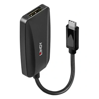 Bild av Lindy 43337, 0,13 m, USB Type C, DisplayPort, Hankoppling, Honkoppling, Rak