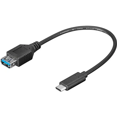 Bild av Goobay USB 3.1 SuperSpeed+ adapterkabel C 0,2 m (USB typ kontakt &gt; 3.0 A uttag), svart