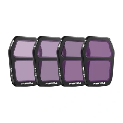 Bild av Freewell DJI Air 3S Split ND filter 4 pack ND8/ND16, ND16/ND32, ND32/ND64, ND64/ND128 för balanserad exponering dubbellinskontroll i skiftande ljus