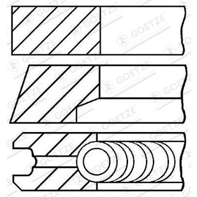 Bild av GOETZE ENGINE 08 529300 00 Jeu De Segments Pistons 82 FIAT: Coupe