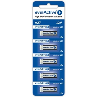 Bild av everActive A27,12 V, 25 mAh, batterier, alkalisk, 27A, EL 812, MN27, G27A, LR27A, 5 stycken 1 blisterförpackning
