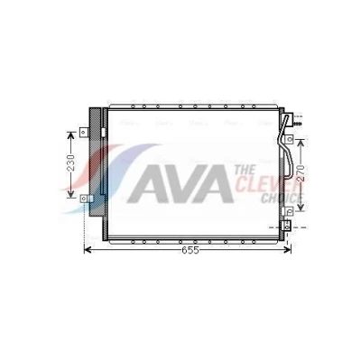 Bild av AVA COOLING SYSTEMS KA5123D Kondensator med avfuktare 13mm 8,6mm Aluminium 578mm R12 KIA: Sorento I (JC) 2.5 CRDi, 3.3 V6 4WD 2002 2011
