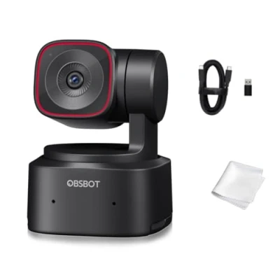Bild av OBSBOT Tiny 2 Lite, PTZ 4K webbkamera 1080P@60fps HDR, PC kamera med 4X digitalzoom, AI spårning, mikrofon, 1/2 tums sensor, gestkontroll, autofokus, USB2.0, Plug &amp; Play, för PC, konferenser,