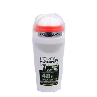 Bild av Loreal män expert tröja kontroll anti transpirant 48 h deo rulle på mot fläckar och textilförhårdning, 6 pack (6 x 50 ml)