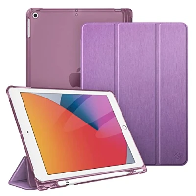 Bild av Fintie fodral för iPad nionde Generation 2021/8. Gen 2020/7. 2019 10,2 tum med pennhållare, ultratunt lätt skyddsfodral transparent baksida skydd som automatiskt väcker/väckarklocka,